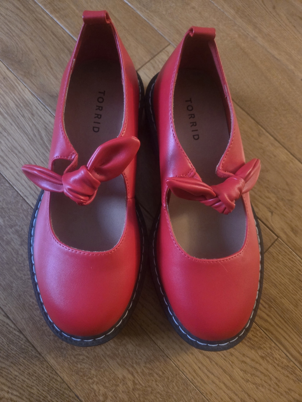 torrid Red Mary Jane Knot Bow Flats